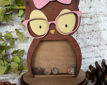 Skarbonka Sowa Leśna, opcja personalizowana, skarbonka dla dziecka, skarbonka dla dziecka