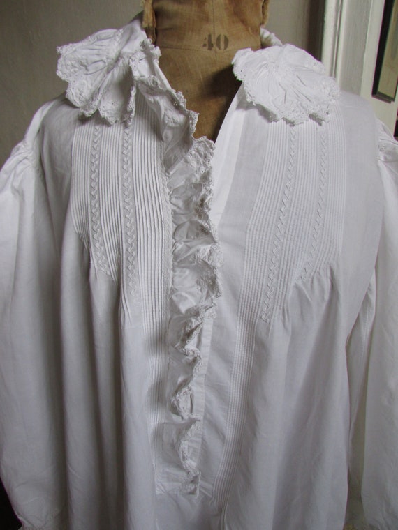 Beautiful Antique French Edwardian Lace Ruffles Ni