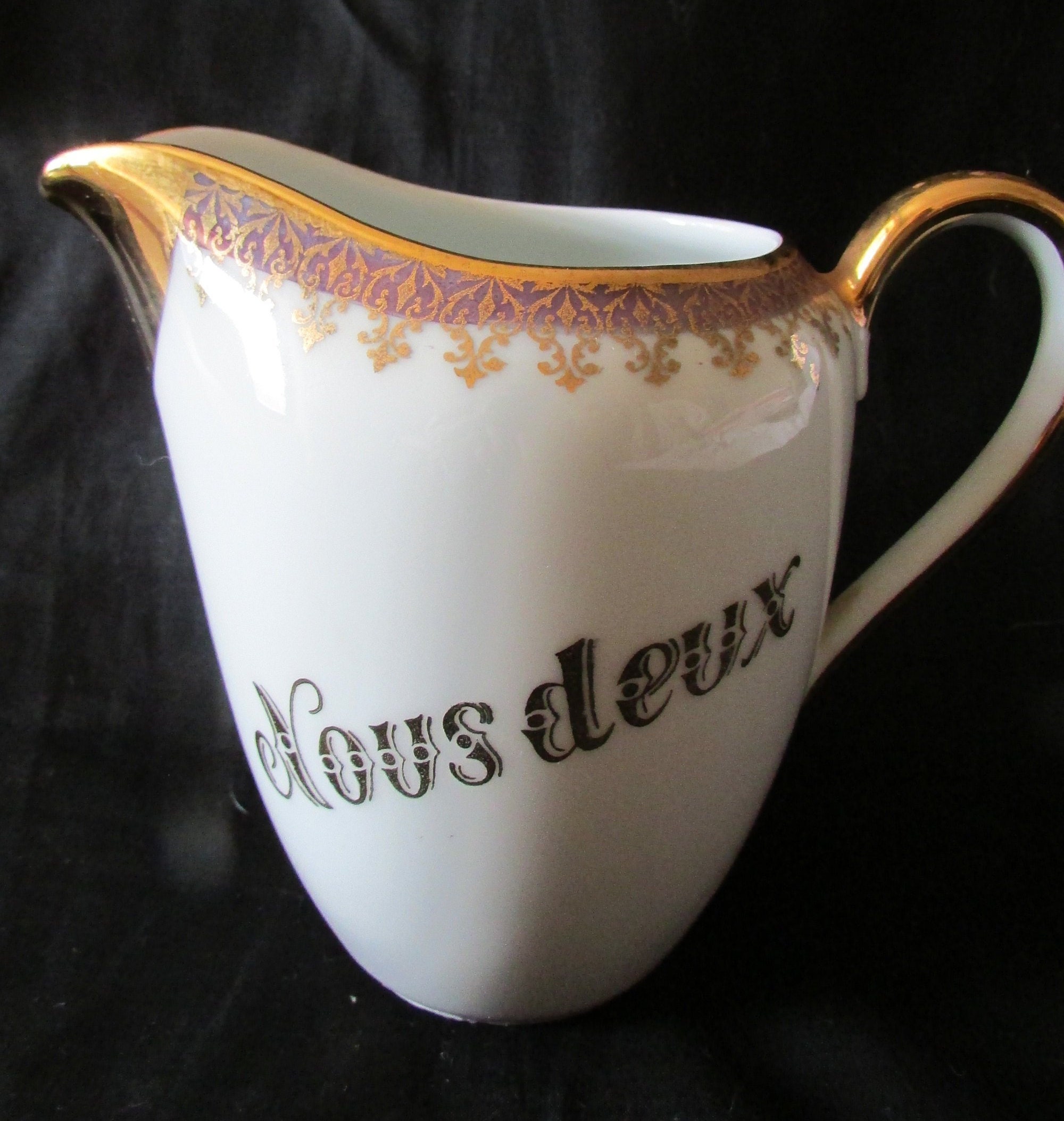 De Fabulous Vintage Français Nous Deux Nous Deux Strasbourg Porcelaine Lait Cruche Crémier Mariage C