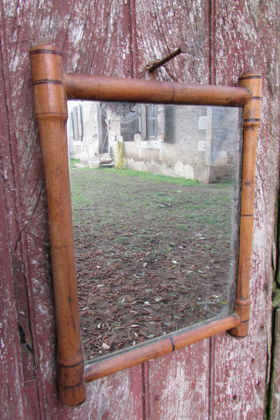 Antique Vintage French Shabby N Chic Faux Bamboo Mirror Antique Vintage French Shabby N Chic