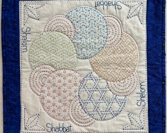 Sashiko Shabbat Shalom Challah Cover