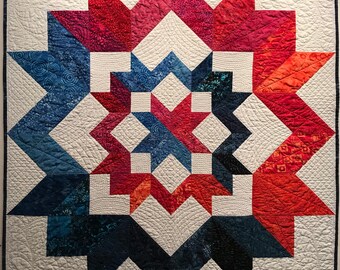 Carpenter's Square Quilt, 40" Wall Hanging or Table Topper
