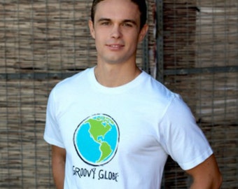 Groovy Globe Men's Eco-friendly Organic Cotton T-shirt