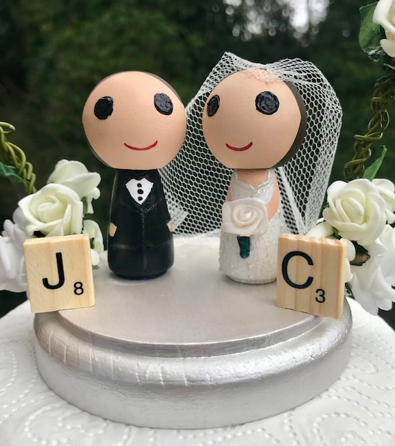 Personalised Western Wedding Cake Topper Peg Doll Wedding Etsy
