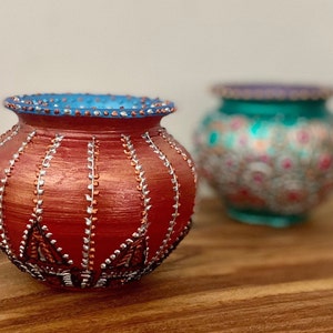 MONICA Ceramic Vase - Small, Wedding decor, Eid decorations, Christmas decor, Diwali decor - Hand Painted, ceramic