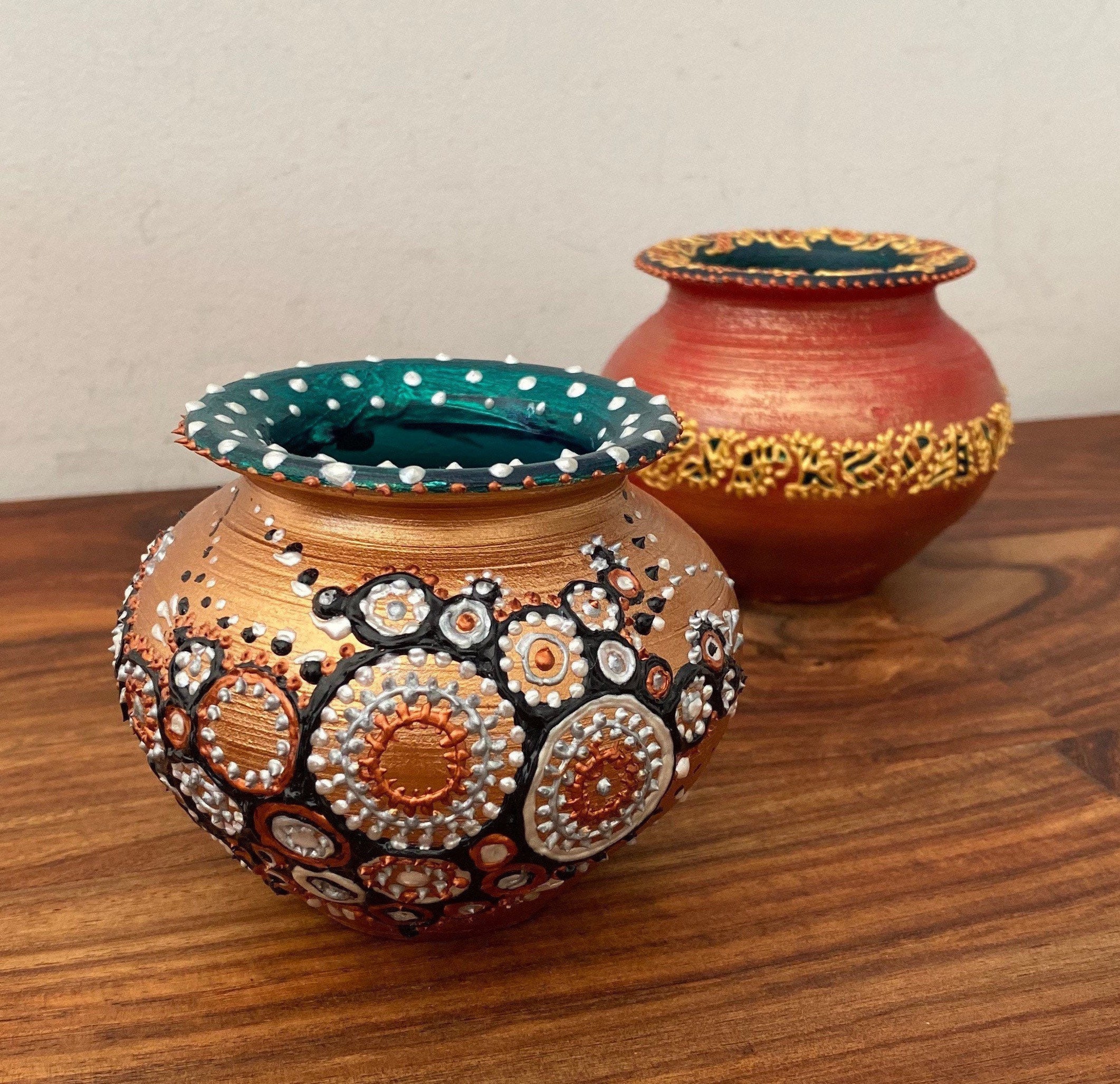 SOPHIE Vase Red Green Ceramic Vase Small Wedding Decor - Etsy