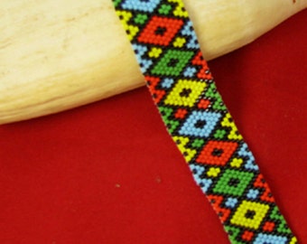 Beadbrickie DIAMONDS + Single Odd Count Peyote Bracelet Pattern