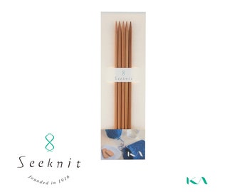 Seeknit Koshitsu 6 inch / 15 cm Double Pointed Bamboo Knitting Needle, Set of 5, Sizes US 0 / 2.00 mm - US 10.5 / 6.50 mm, ID# 58953 - 58966