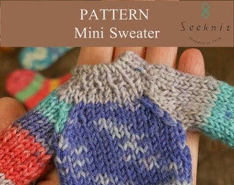 Knitting Pattern, Mini Sweater, Christmas Ornament, Advent Garland, Decoration, Seeknit