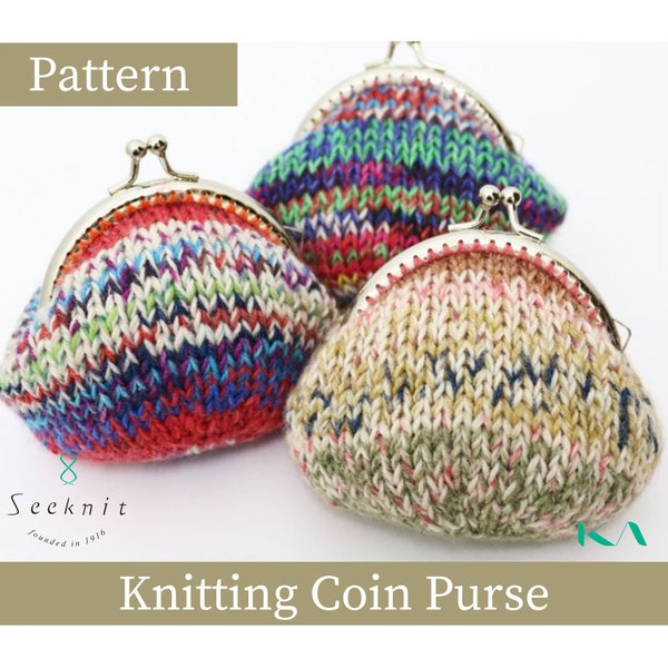 Knitting Pattern, Coin Case with Double Pointed, Coin Purse