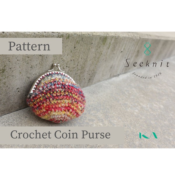 Knitting Pattern, Coin case, Coin purse, Kiss lock coin purse frame snap, Crochet Coin Purse, knit