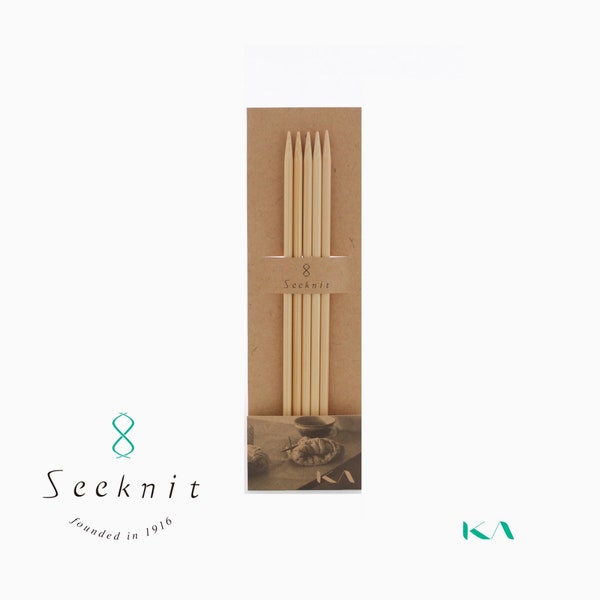 Seeknit, Agujas de Tejer de Bambú de Doble Punta de 6 pulgadas / 15 cm, Aguja de Tejer, tamaño 2,00 - 15,00 mm