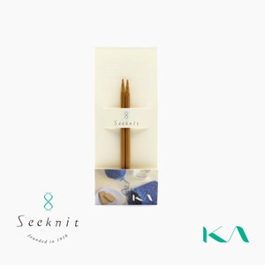 Seeknit Koshitsu 4 inch /  10 cm, Interchangeable Needle Pair Tips, Knitting Needles, Bamboo, Size US 0 / 2.00 mm - US 15 / 10.00 mm