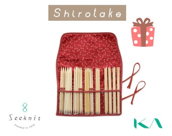 Seeknit Shirotake Double Pointed Bamboo Knitting Needle, 11 Size Set, 20cm / 8', 11 Sizes, 2.00 mm-8.00 mm, ID 57815