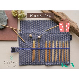 Seeknit Koshitsu Luxe Set, 5inch / 12.5cm 11 Sizes, Interchangeable Circular Bamboo Knitting Needle,  9 Cords, 3 Sizes for Stoppers, ID58855