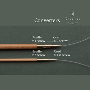 Convertitore intercambiabile Seeknit, set da 2, convertitore di giunzione, connettore per cavo, cambio di misura, ferri da maglia, maglia, ricambio immagine 2
