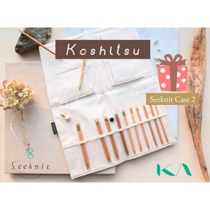 Seeknit Koshitsu Premium Set 2, Bamboo Interchangeable Circular Knitting Needle, 5 inch / 12.5 cm 11 Sizes, ID 59463