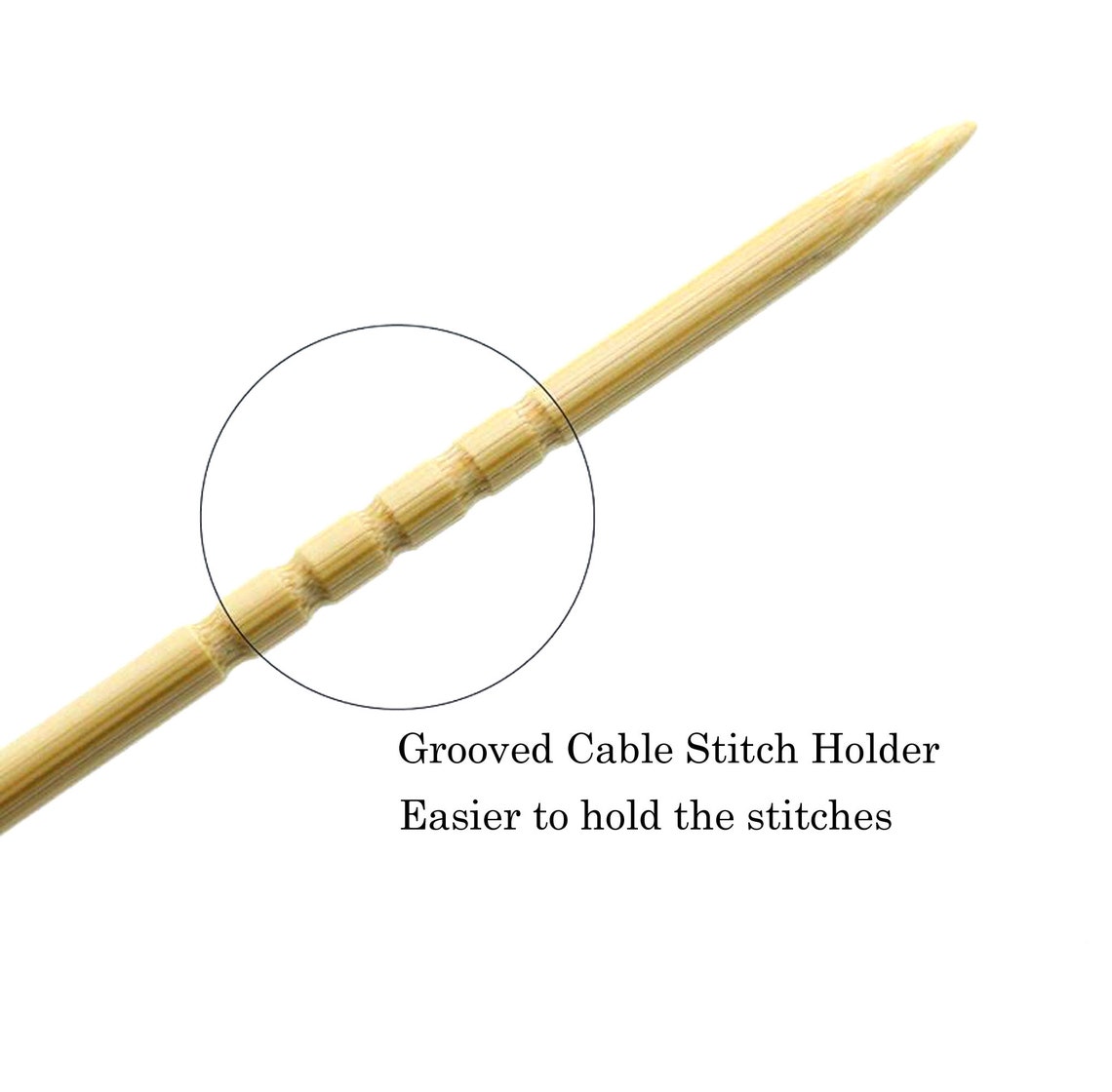 Seeknit Cable Stitch Holders Bamboo Grooved Knitting Cable Etsy