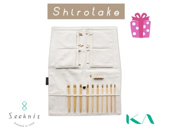Seeknit Shirotake Comfort Set with Seeknit Case 2, Interchangeable Circular Bamboo Knitting Needle, 5 inch /12.5 cm 10 Sizes, ID#59464