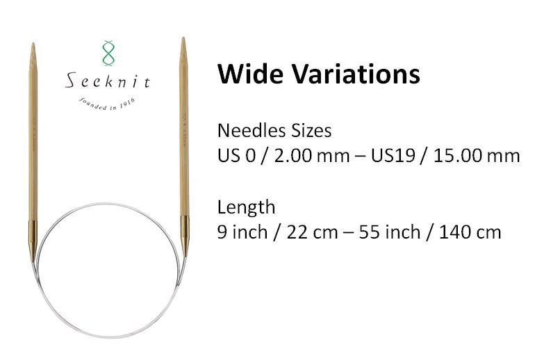 KA Bambou Seeknit 61 Cm Aiguilles à Tricoter Circulaires Shirotake