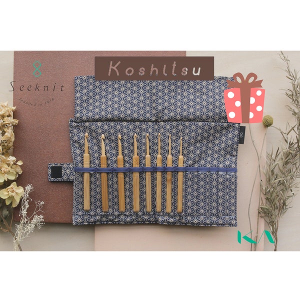 Seeknit, Crochet Hooks Set with Bamboo Tip ８ Sizes 13 cm / 5 inch, 58693