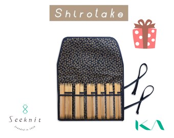 Seeknit Shirotake Double Pointed Knitting Needle, 6 inch / 15 cm, 12 Sizes Set, Bamboo, Sizes US 0 - 10.5 / 2.00 mm - 6.50 mm, 57808