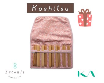 Seeknit Koshitsu 6 inch / 15 cm Double Pointed Bamboo Knitting Needle, 10 Sizes Set Sizes US 1.5 - 10.5 / 2.50 mm - 6.00 mm, 58728