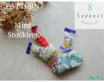 Knitting Pattern, Crochet Mini Stocking, Stocking Pattern, Advent Garland, Stocking Decoration,