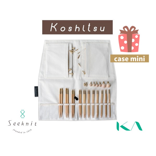 Seeknit Koshitsu Premium Set, 10 cm / 4 pulgadas, 11 tamaños con mini estuche Seeknit, aguja de tejer circular intercambiable de bambú, ID 59733