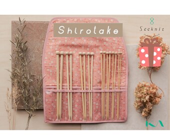 Seeknit Shirotake Single Point Set, 23 cm / 9.5" 8 Sizes, Bamboo Knitting Needles Set, 3.00 mm ( US2.5 ) - 8.00 mm ( US11 )