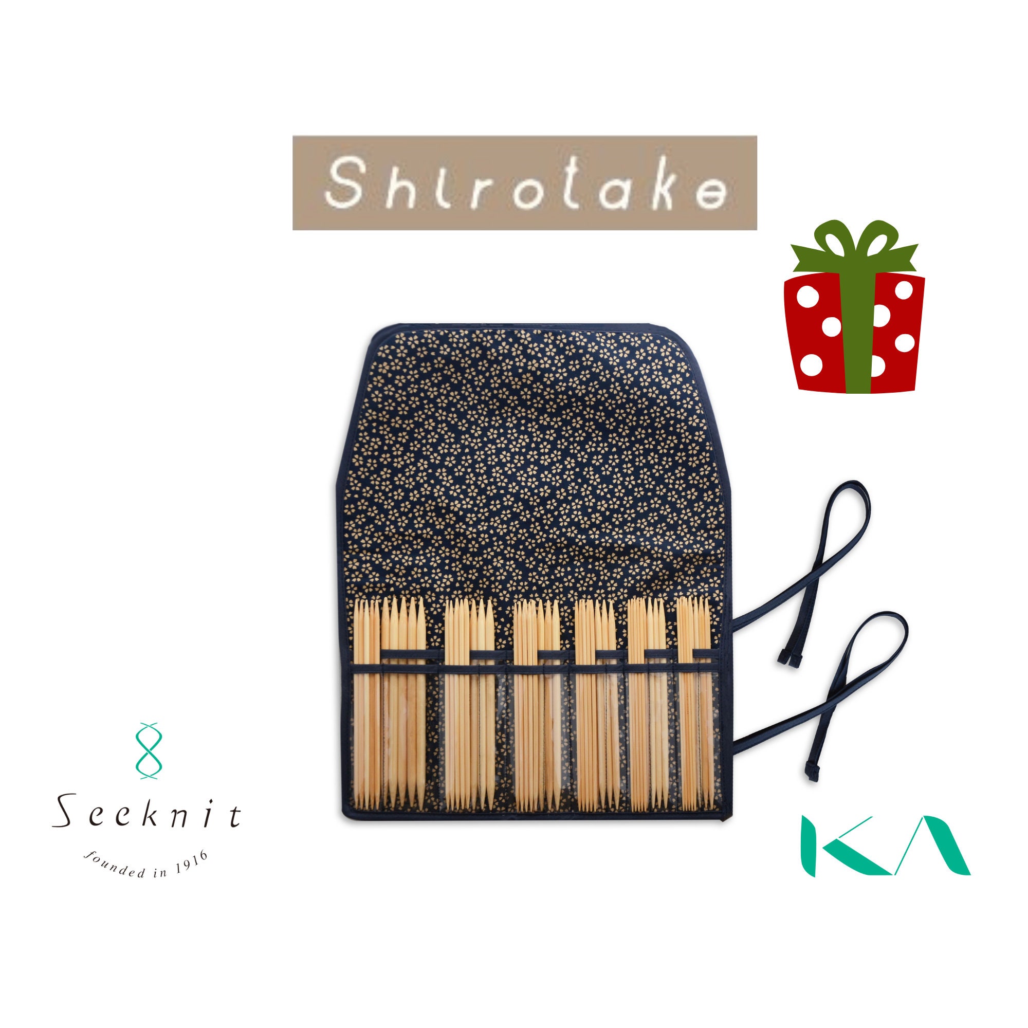 Seeknit Shirotake Double Pointed Knitting Needle, 6 Inch / 15 Cm, 12 Sizes  Set, Bamboo, Sizes US 0 10.5 / 2.00 Mm 6.50 Mm, 57808 