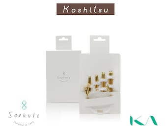 Seeknit Koshitsu 4 inch / 10cm M Set Bamboo Interchangeable Circular Needles, 4 sizes, Brass fitting, Size US 4- 8 / 3.50 mm to 5.00 mm