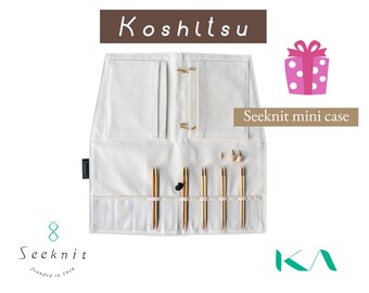 Seeknit Koshitsu 4"/10cm  M Set with Seeknit Mini Case, Bamboo Interchangeable Circular Needles, Size 3.50 to 5.00 mm, 5 sizes, ID59735