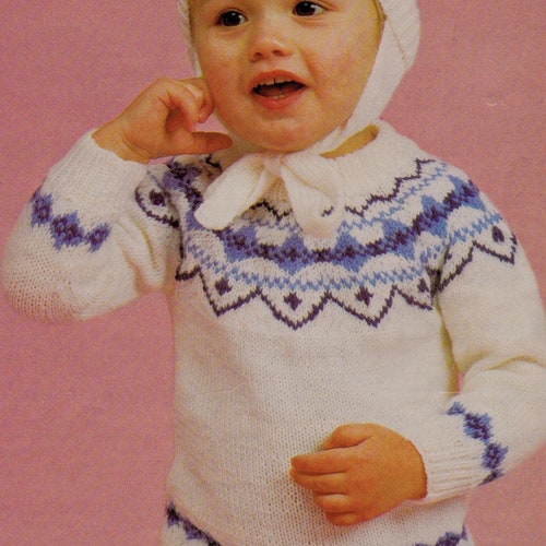 Fair Isle Yoke Sweater Knitting Pattern Pdf Boys Or Girls 26 Etsy Uk