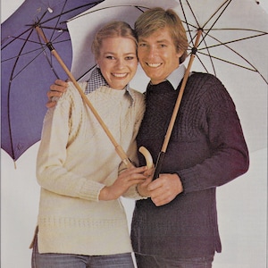Guernsey/gansey/Fischer unisex Pullover. Strickanleitung in sechs Größen, 82-42 cm Brustumfang, in DK/leichtem Kammgarn. Sofortiger Download PDF.