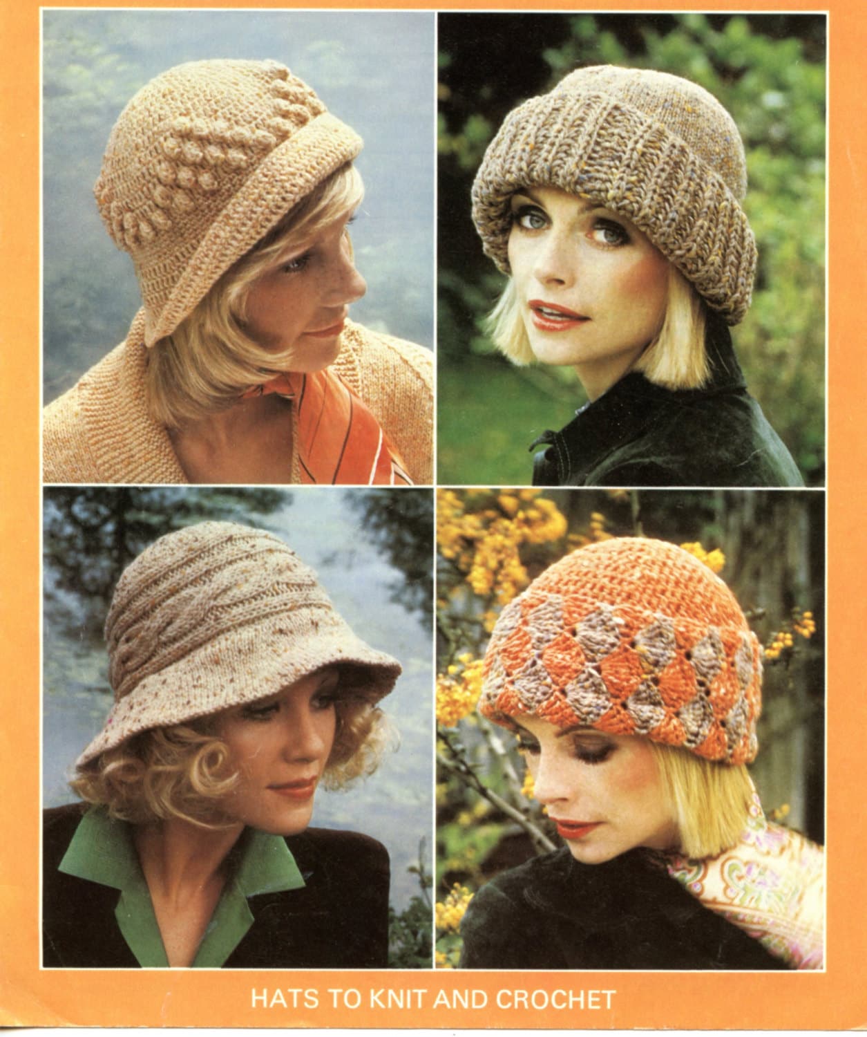 Hats to Knit Crochet. Vintage Pattern 