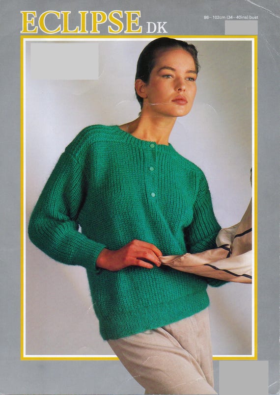 Vintage Rippen-Pullover Strickmuster: Damen Klassischer DK