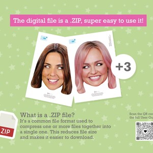 Spice Girls Photo Booth Props Set with 5 Spice Girls masks in pdf, great for printing SALE image 3