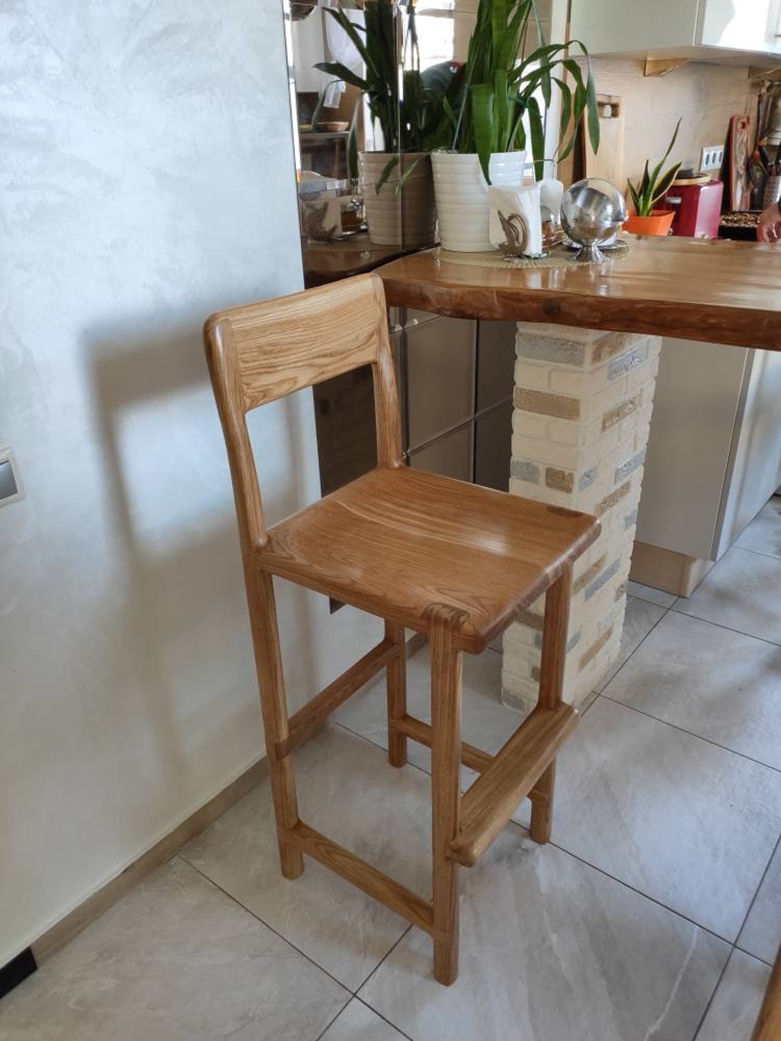 Unique Wood Bar Stools Handmade Counter Stools Farmhouse Etsy