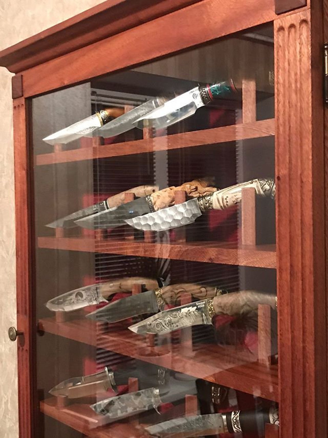 Knife Display Hunting Knife Display Case Wood Etsy