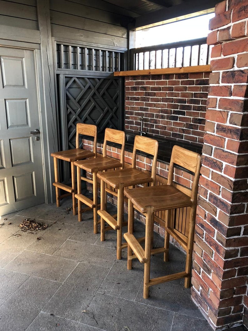 Unique Wood Bar Stools Handmade Counter Stools Farmhouse Etsy