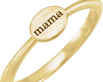 Mama Ring in 14K Solid Gold or Sterling Silver - Mother's Day Gift - Gift For Her - Stackable Ring - Letter Ring - Gift For Mom