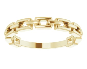 Harper's BAZAAR Featured Chain Link Ring in 14K Gold or Sterling Silver - Link Chain Ring - Minimalist jewelry - Everyday wear ring