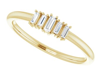 14K Yellow Gold 3/8 CTW Diamond Stackable Ring