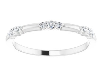 14K White Gold 1/10 CTW Natural Diamond Stackable Ring