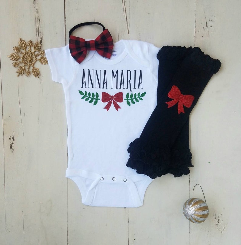 Christmas Baby Girl Outfit Baby Girl Clothes Winter Outfit First Christmas Outfit Baby Girl Christmas Outfit Baby Girl Outfit Onesie
