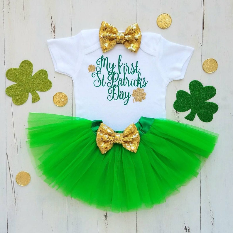 Baby girl St Patricks Day Outfit St Pattys Girl My 1st St Patricks Day Baby Girl Outfit St Patricks Day Outfit Baby girl clothes Baby onesie