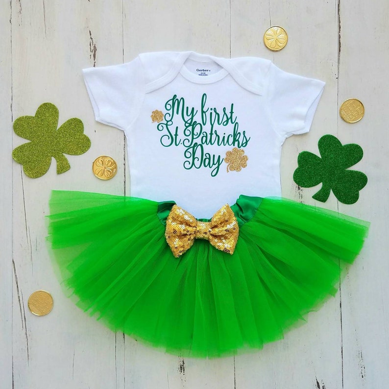 Baby girl St Patricks Day Outfit St Pattys Girl My 1st St Patricks Day Baby Girl Outfit St Patricks Day Outfit Baby girl clothes Baby onesie