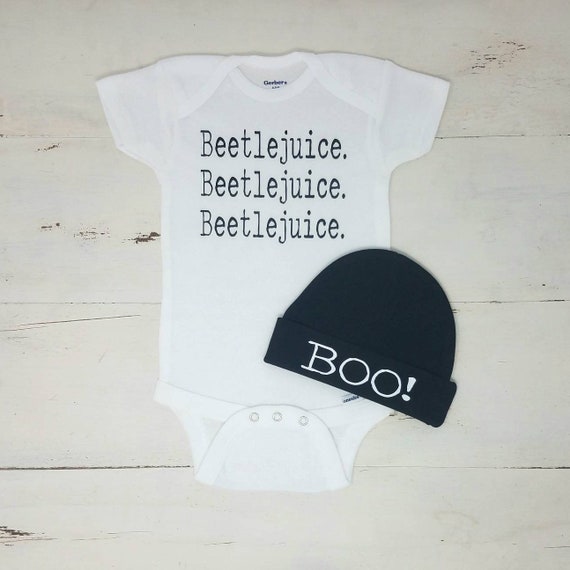 beetlejuice baby onesie