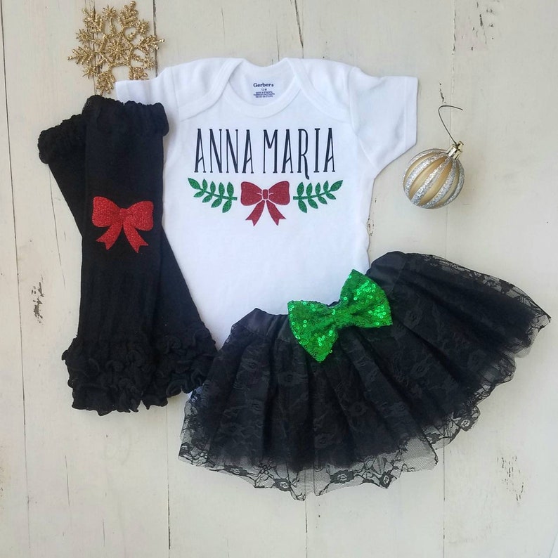 Christmas Baby Girl Outfit Baby Girl Clothes Winter Outfit First Christmas Outfit Baby Girl Christmas Outfit Baby Girl Outfit Onesie